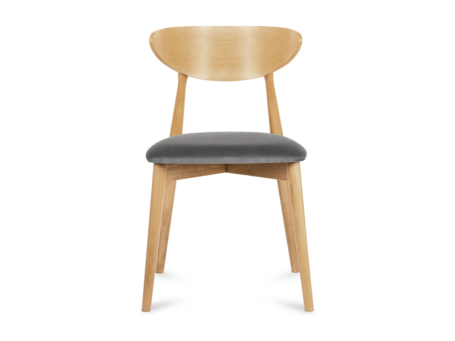 2er Set Esszimmerstühle - Gestell aus Massivholz - Grau - RABI