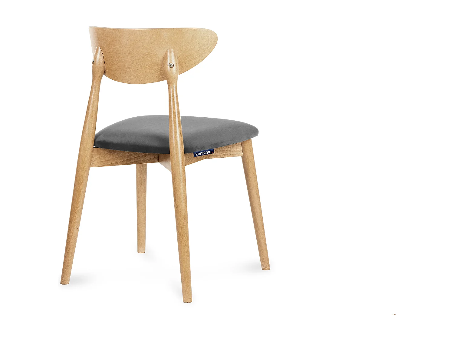 2er Set Esszimmerstühle - Gestell aus Massivholz - Grau - RABI