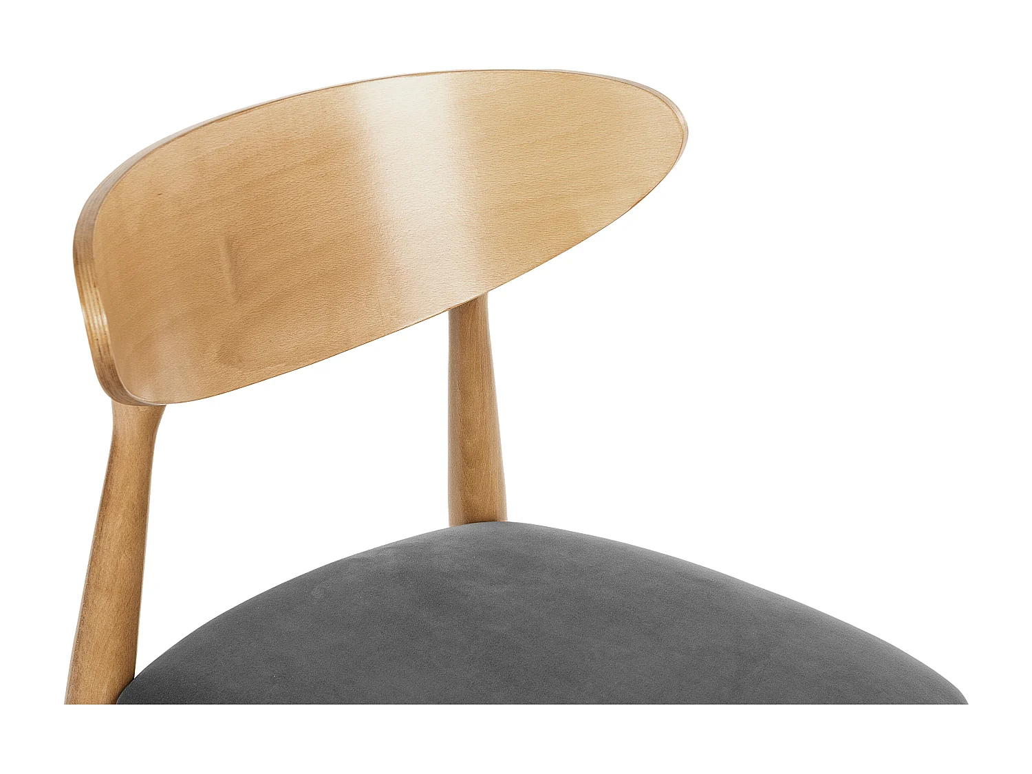 2er Set Esszimmerstühle - Gestell aus Massivholz - Grau - RABI