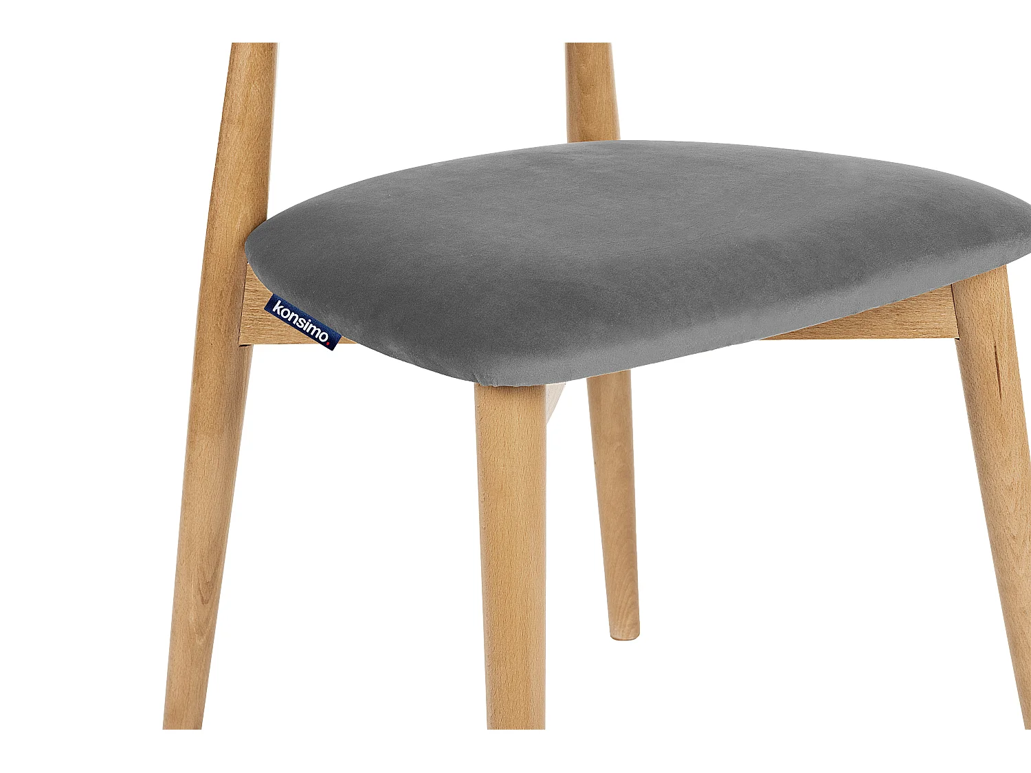 2er Set Esszimmerstühle - Gestell aus Massivholz - Grau - RABI