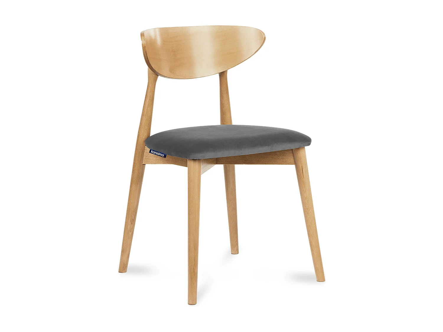 2er Set Esszimmerstühle - Gestell aus Massivholz - Grau - RABI