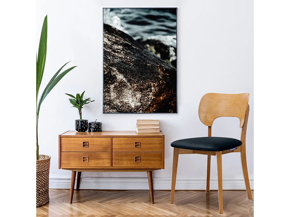 Esszimmerstühl 2 St - Velours-Sitz - Gestell aus Massivholz - blau - LYCO