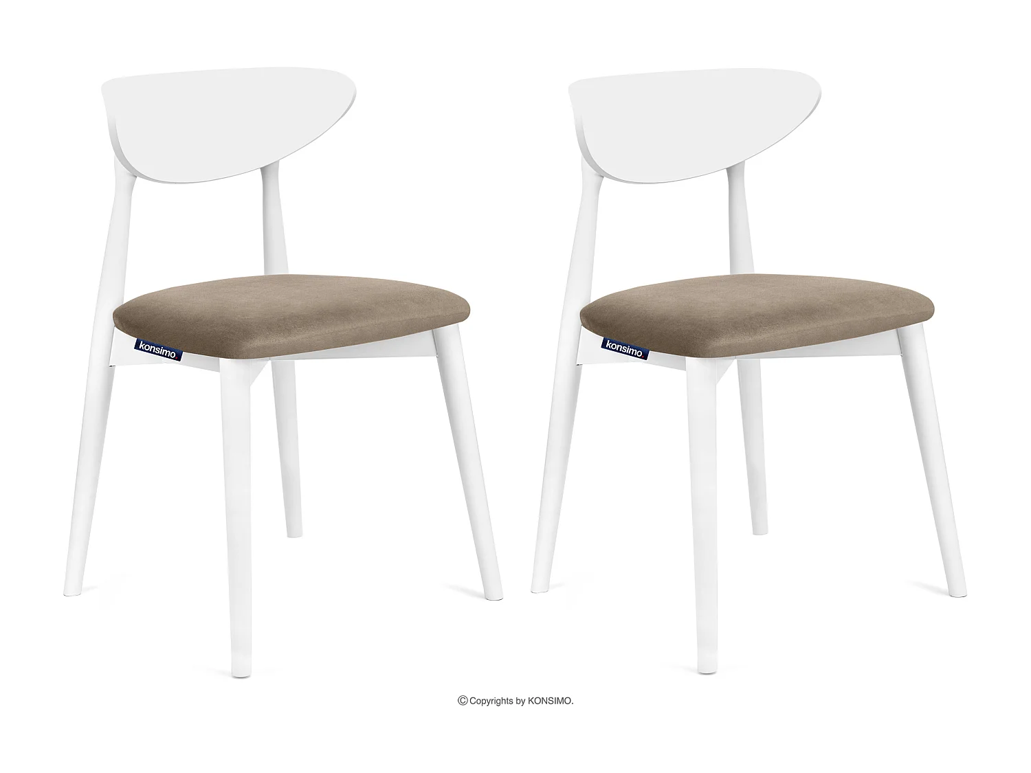 2er Set Esszimmerstühle - Gestell aus Massivholz - Veloursitz - beige - RABI