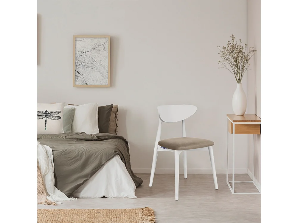 2er Set Esszimmerstühle - Gestell aus Massivholz - Veloursitz - beige - RABI