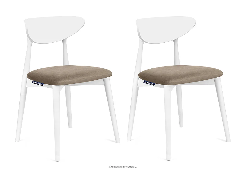 2er Set Esszimmerstühle - Gestell aus Massivholz - Veloursitz - beige - RABI