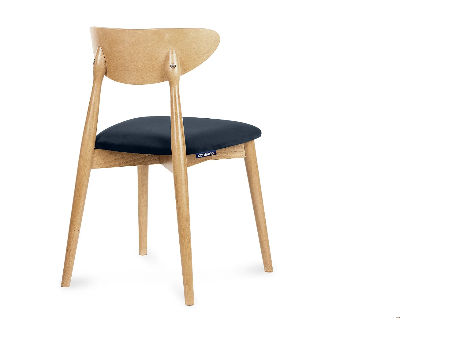 2er Set Esszimmerstühle - Gestell aus Massivholz - blau - RABI