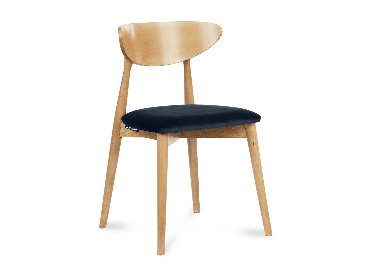 2er Set Esszimmerstühle - Gestell aus Massivholz - blau - RABI