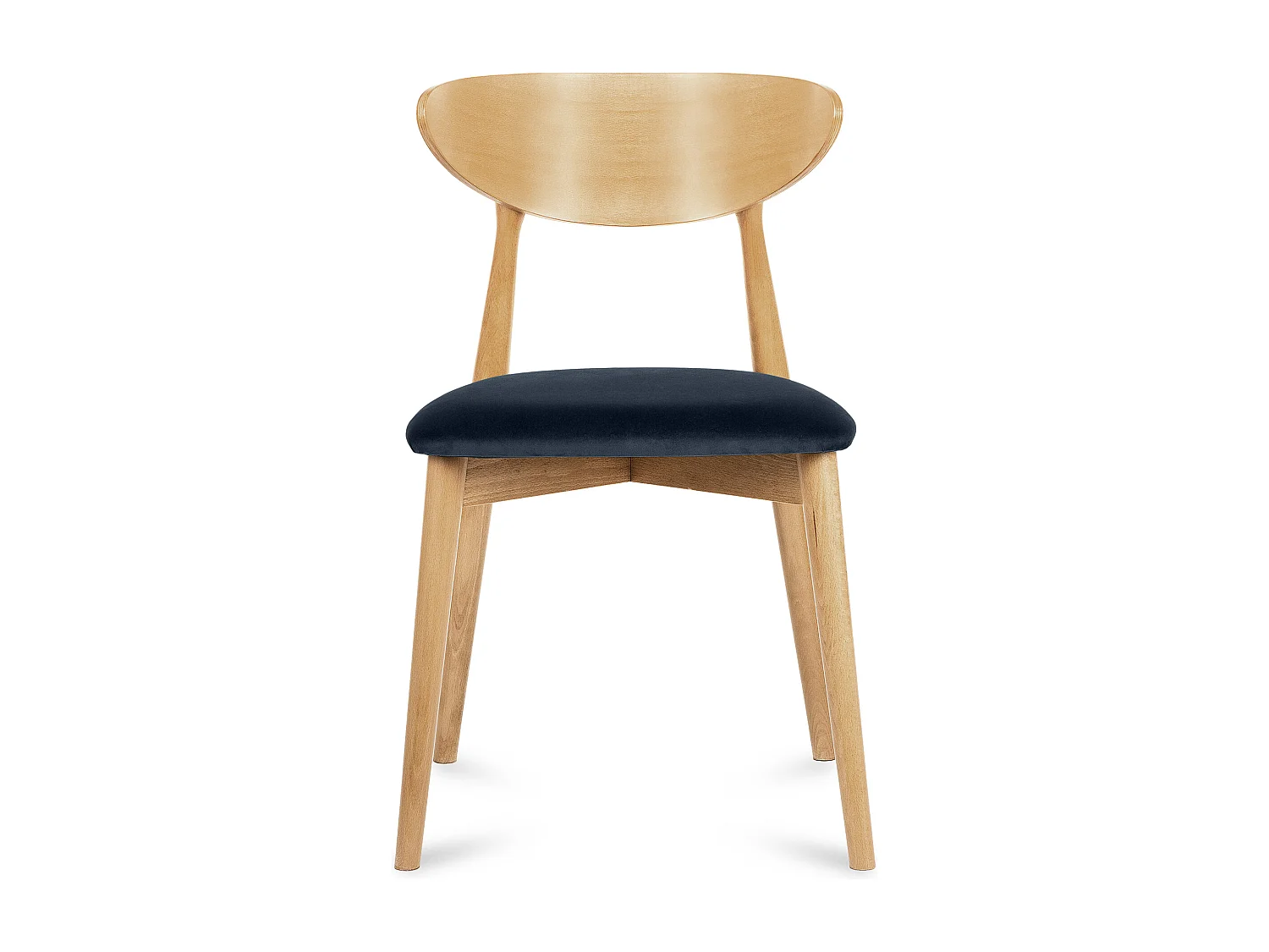 2er Set Esszimmerstühle - Gestell aus Massivholz - blau - RABI