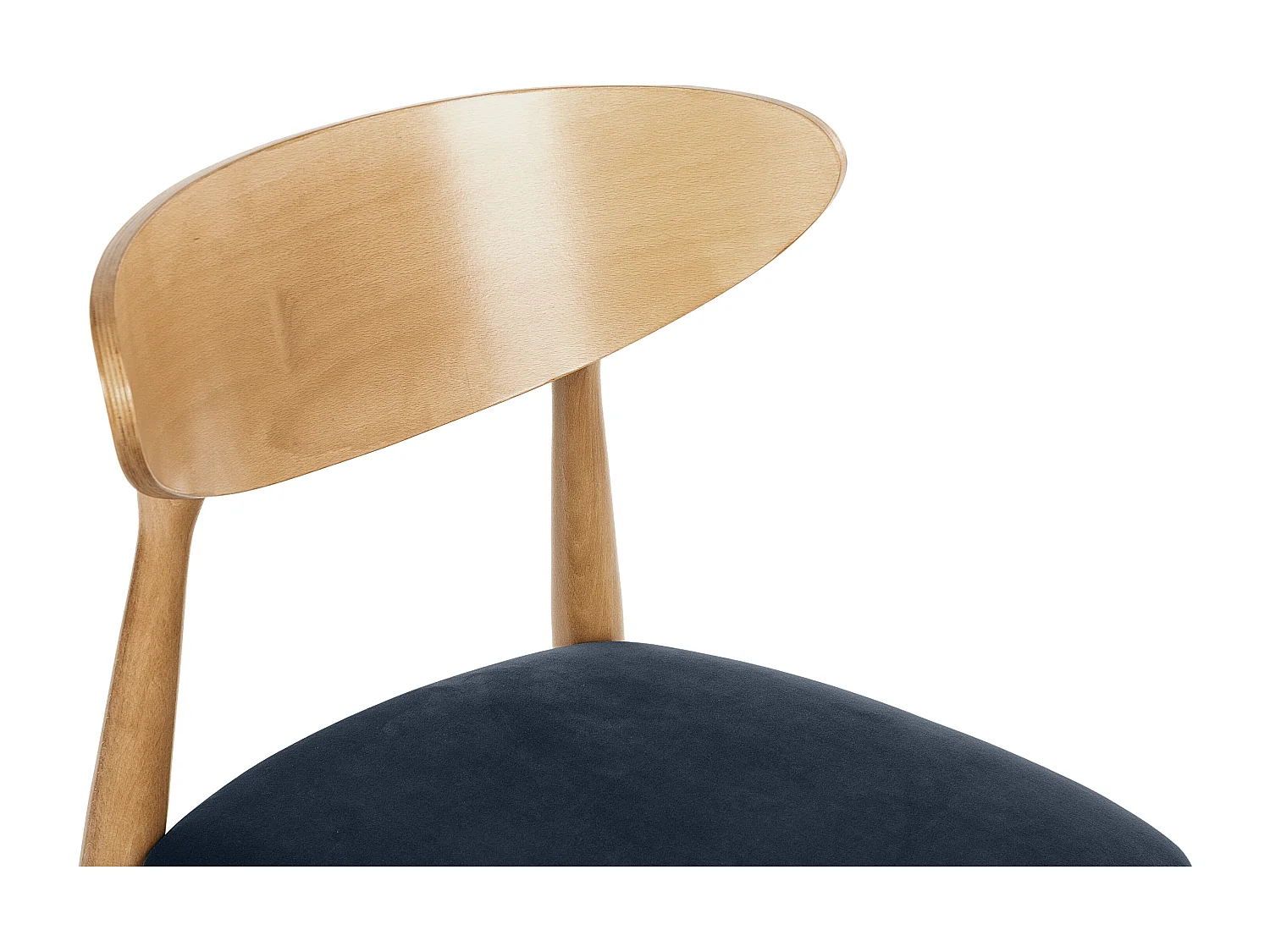 2er Set Esszimmerstühle - Gestell aus Massivholz - blau - RABI