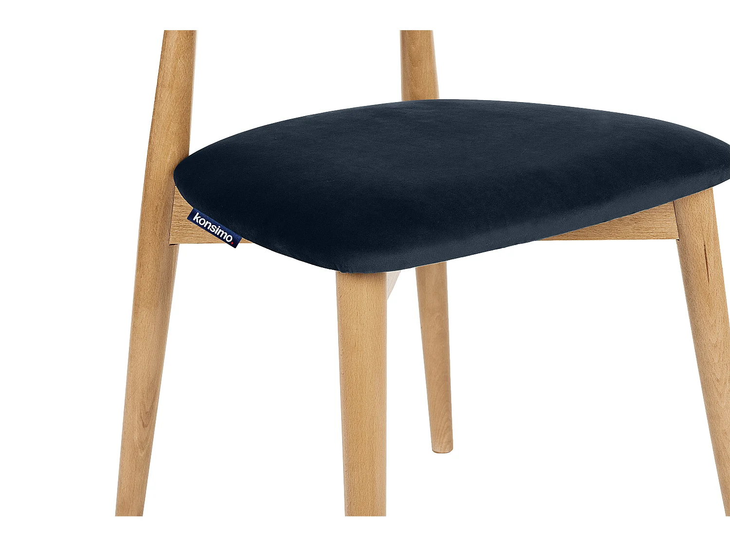 2er Set Esszimmerstühle - Gestell aus Massivholz - blau - RABI