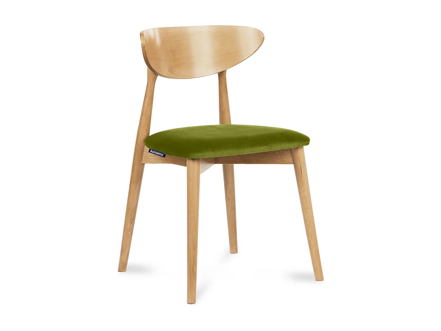 2er Set Esszimmerstühle - Gestell aus Massivholz - grün - RABI