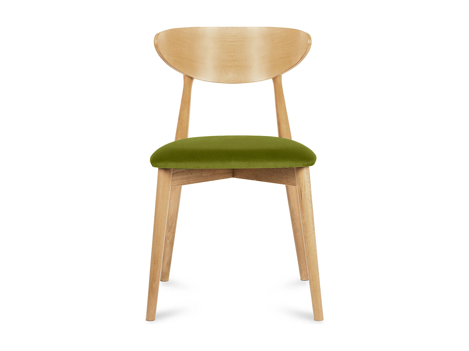 2er Set Esszimmerstühle - Gestell aus Massivholz - grün - RABI