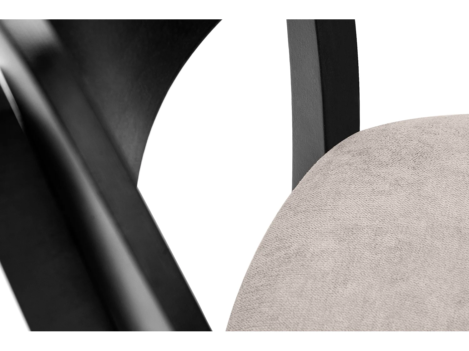 2er Set Esszimmerstühle - Gestell aus Massivholz - Veloursitz - beige - VINIS