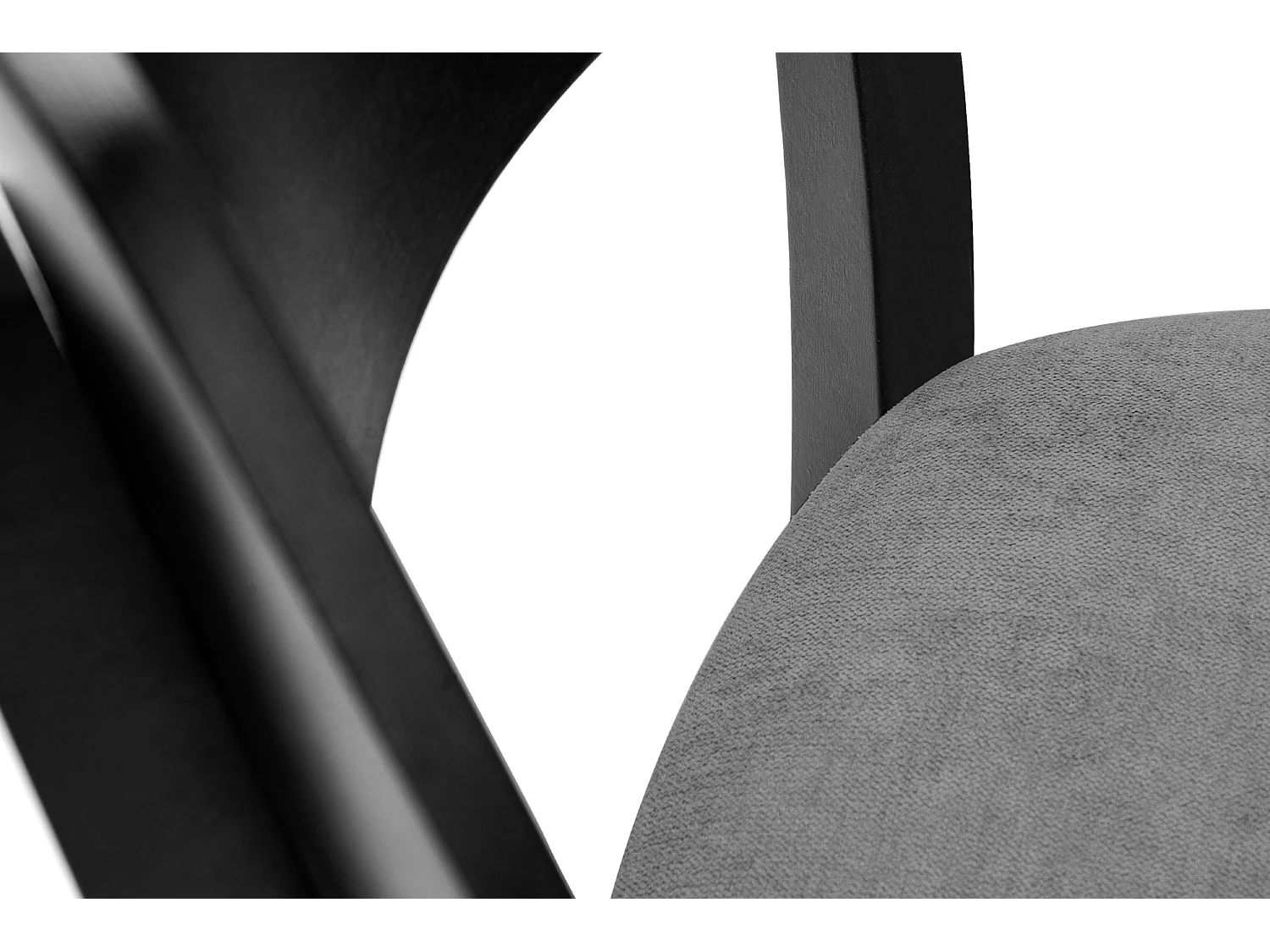 2er Set Esszimmerstühle - Gestell aus Massivholz - Veloursitz - grau - VINIS