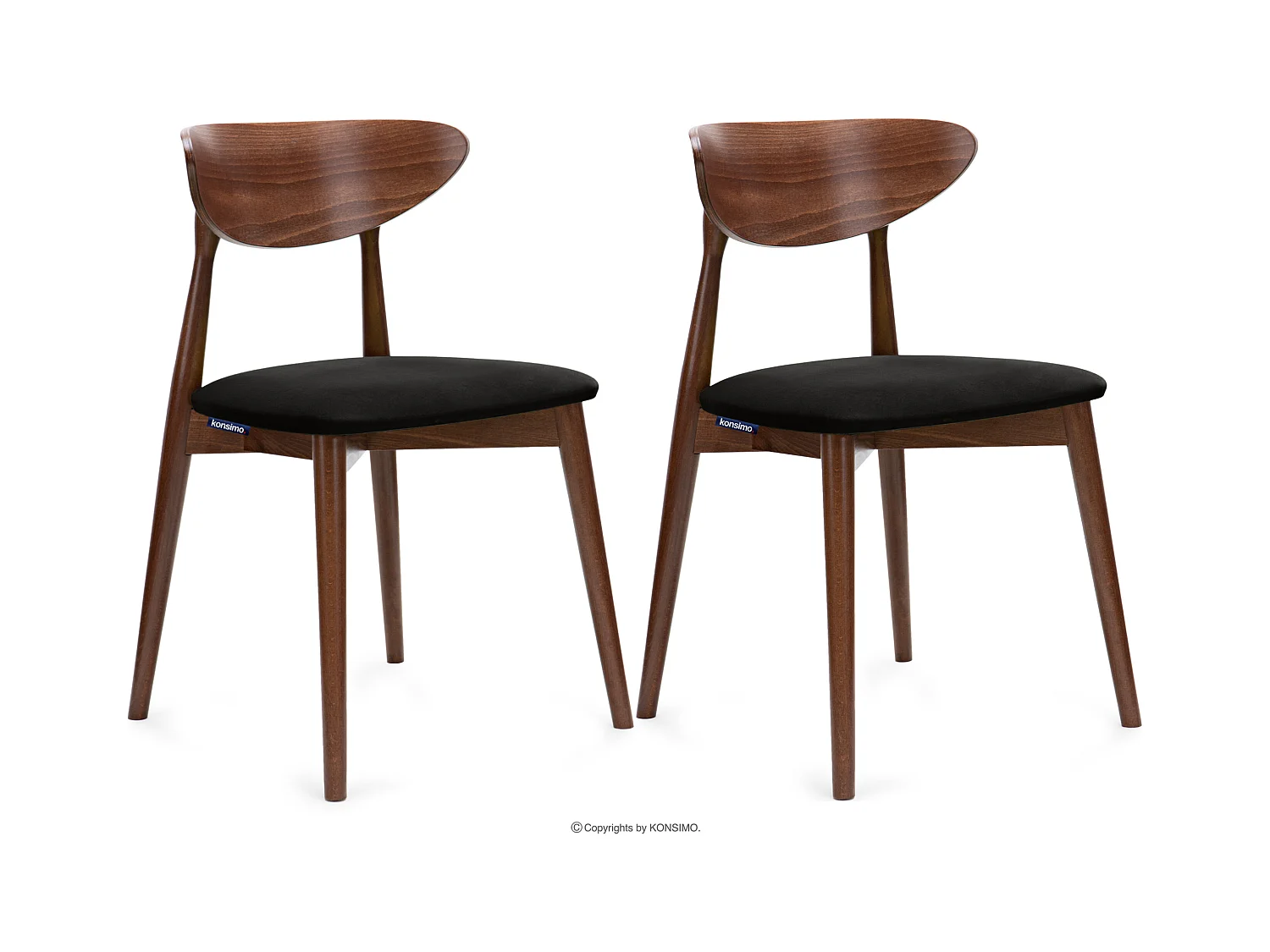 2er Set Esszimmerstühle - Gestell aus Buche Massivholz - schwarz - RABI