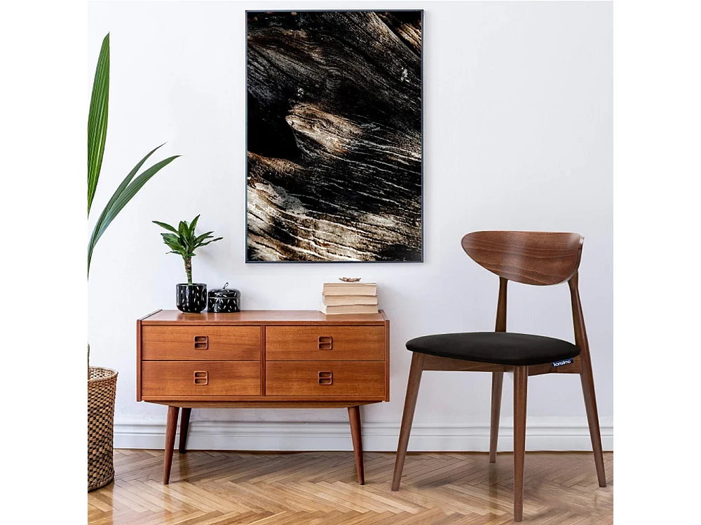 2er Set Esszimmerstühle - Gestell aus Buche Massivholz - schwarz - RABI