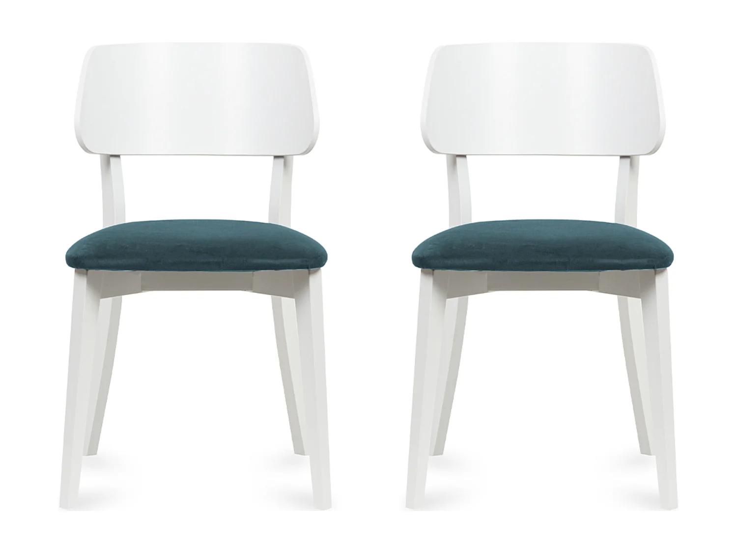 2er Set Esszimmerstühle - Gestell aus Massivholz - Velour-Sitz - blau - VINIS