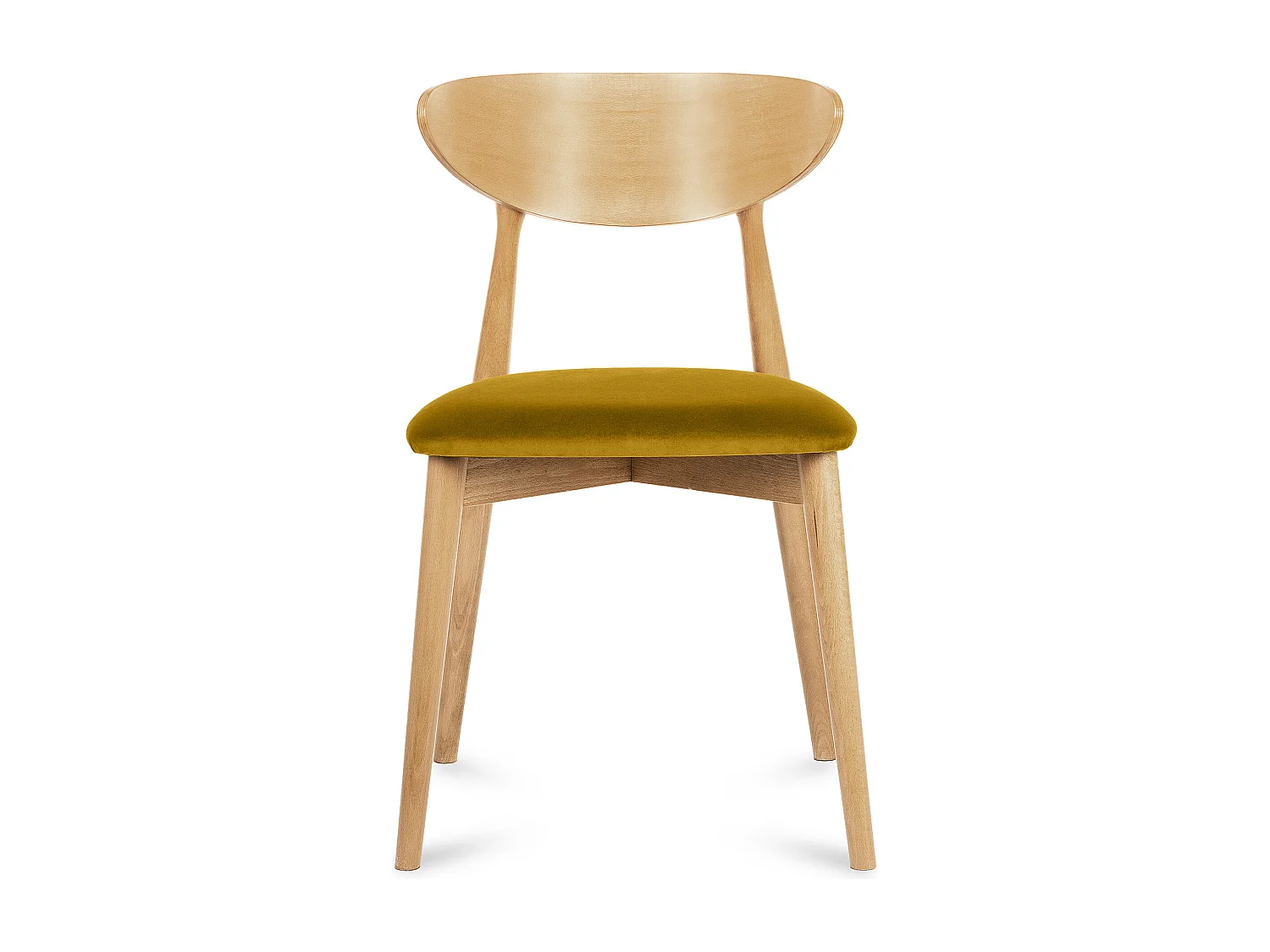 2er Set Esszimmerstühle - Gestell aus Massivholz - gelb - RABI