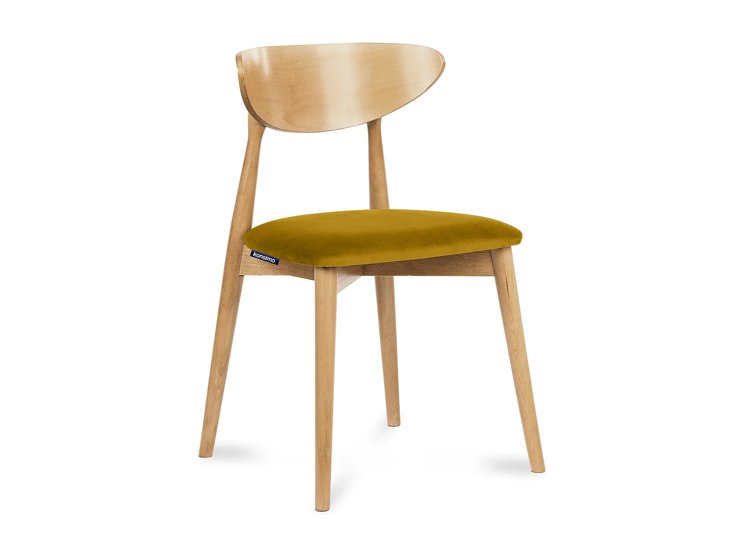 2er Set Esszimmerstühle - Gestell aus Massivholz - gelb - RABI