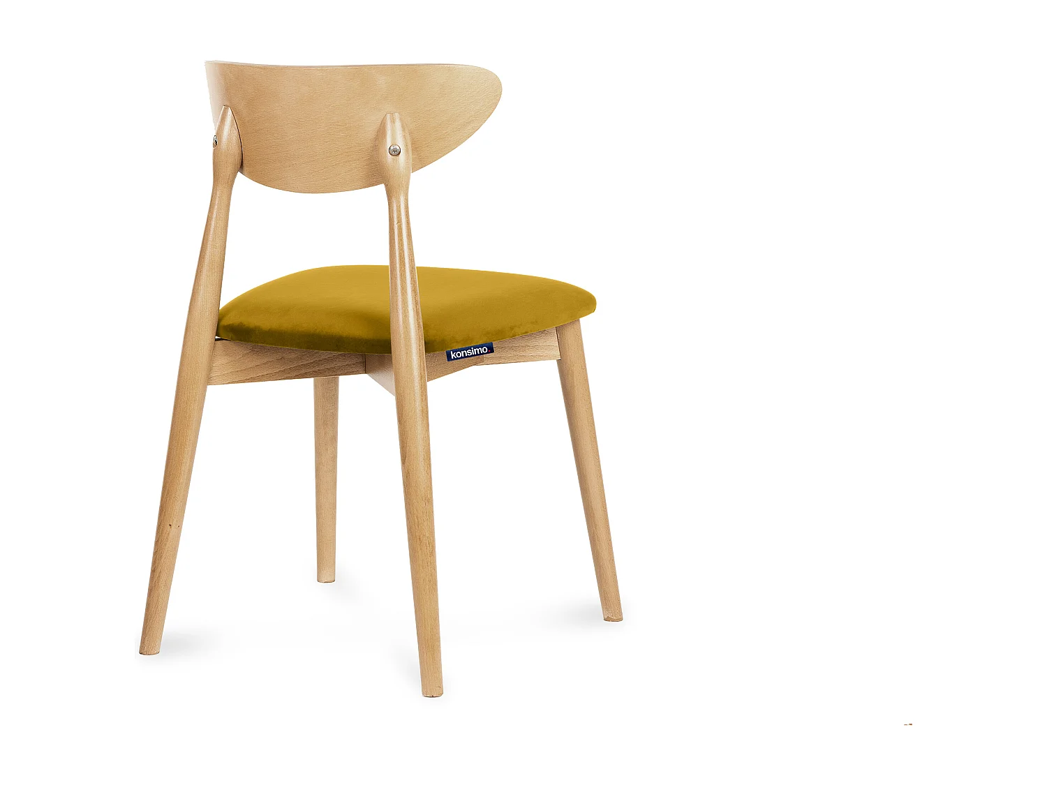 2er Set Esszimmerstühle - Gestell aus Massivholz - gelb - RABI