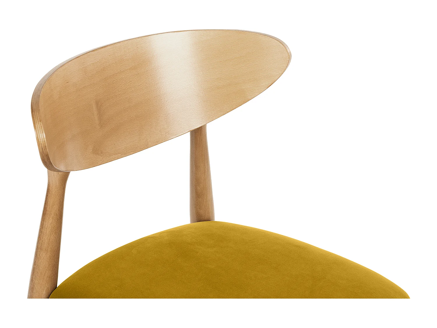 2er Set Esszimmerstühle - Gestell aus Massivholz - gelb - RABI