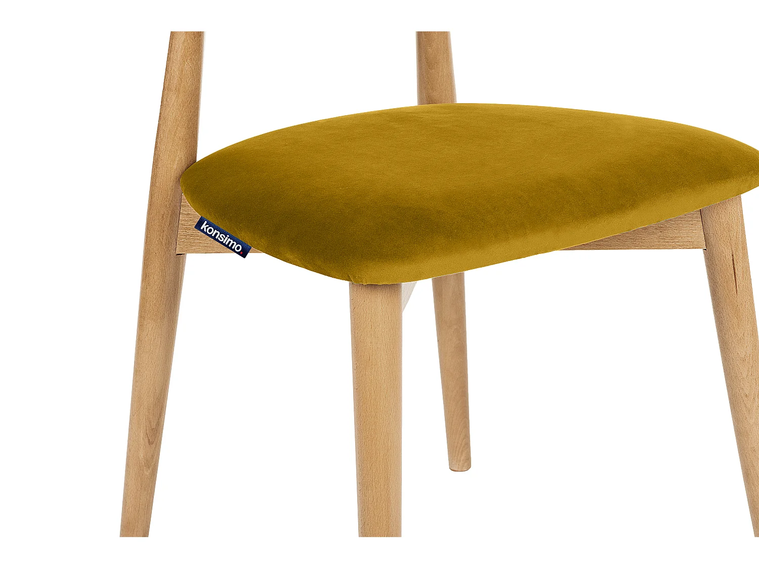 2er Set Esszimmerstühle - Gestell aus Massivholz - gelb - RABI