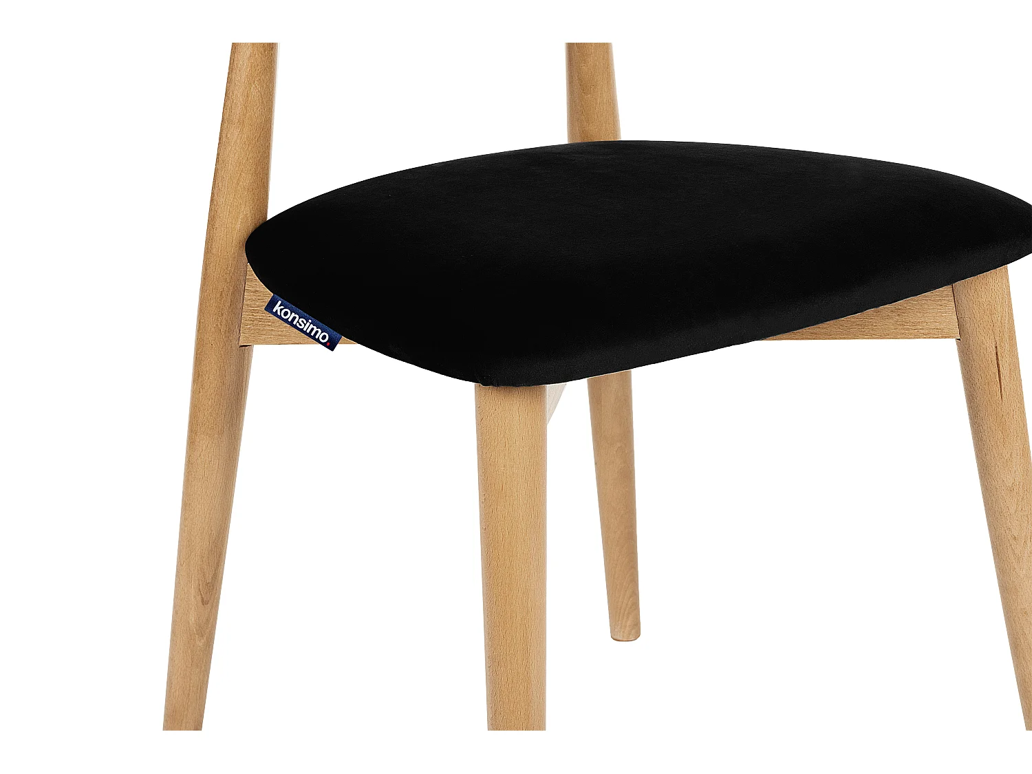 2er Set Esszimmerstühle - Gestell aus Massivholz - schwarz - RABI