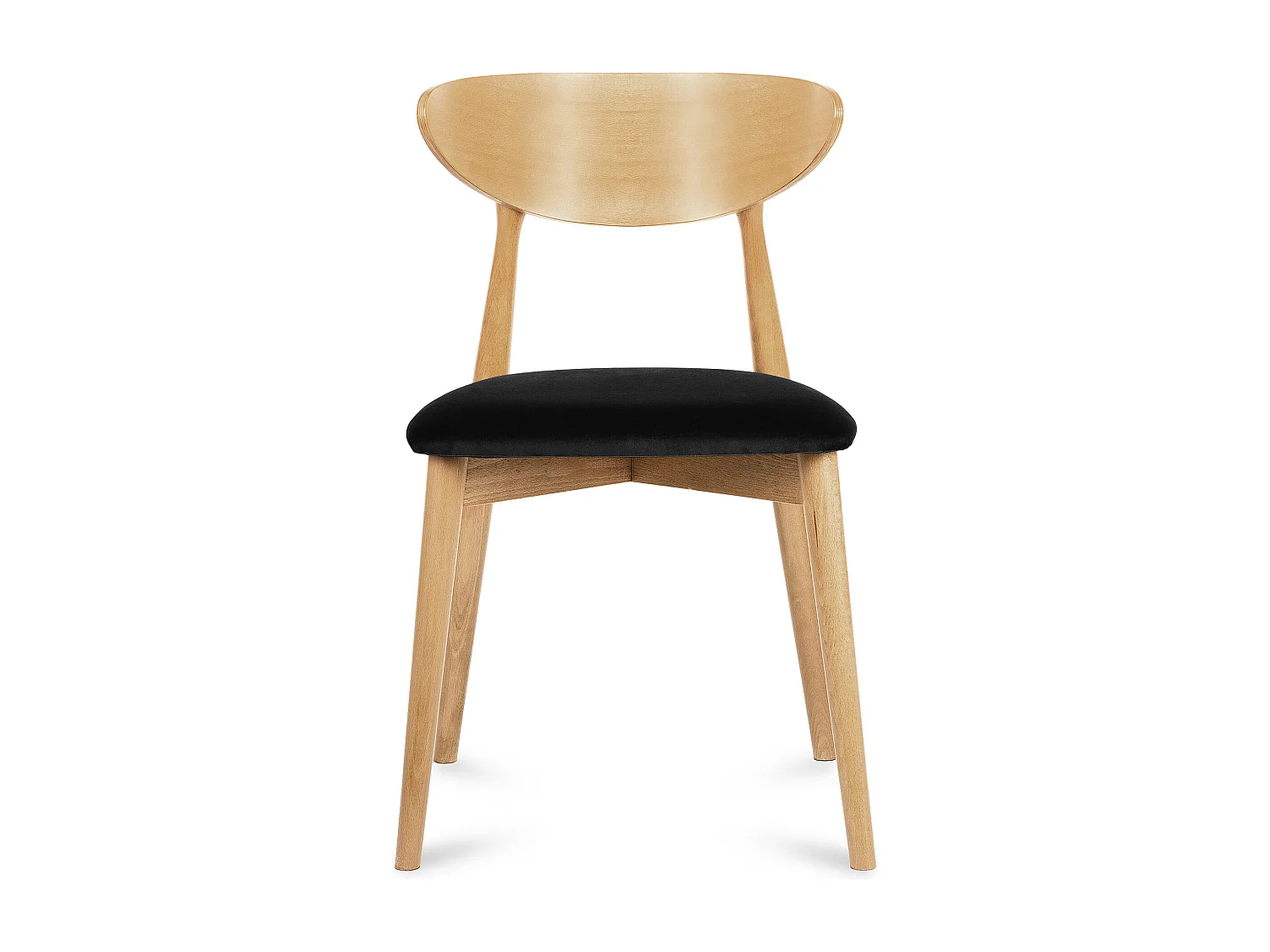 2er Set Esszimmerstühle - Gestell aus Massivholz - schwarz - RABI