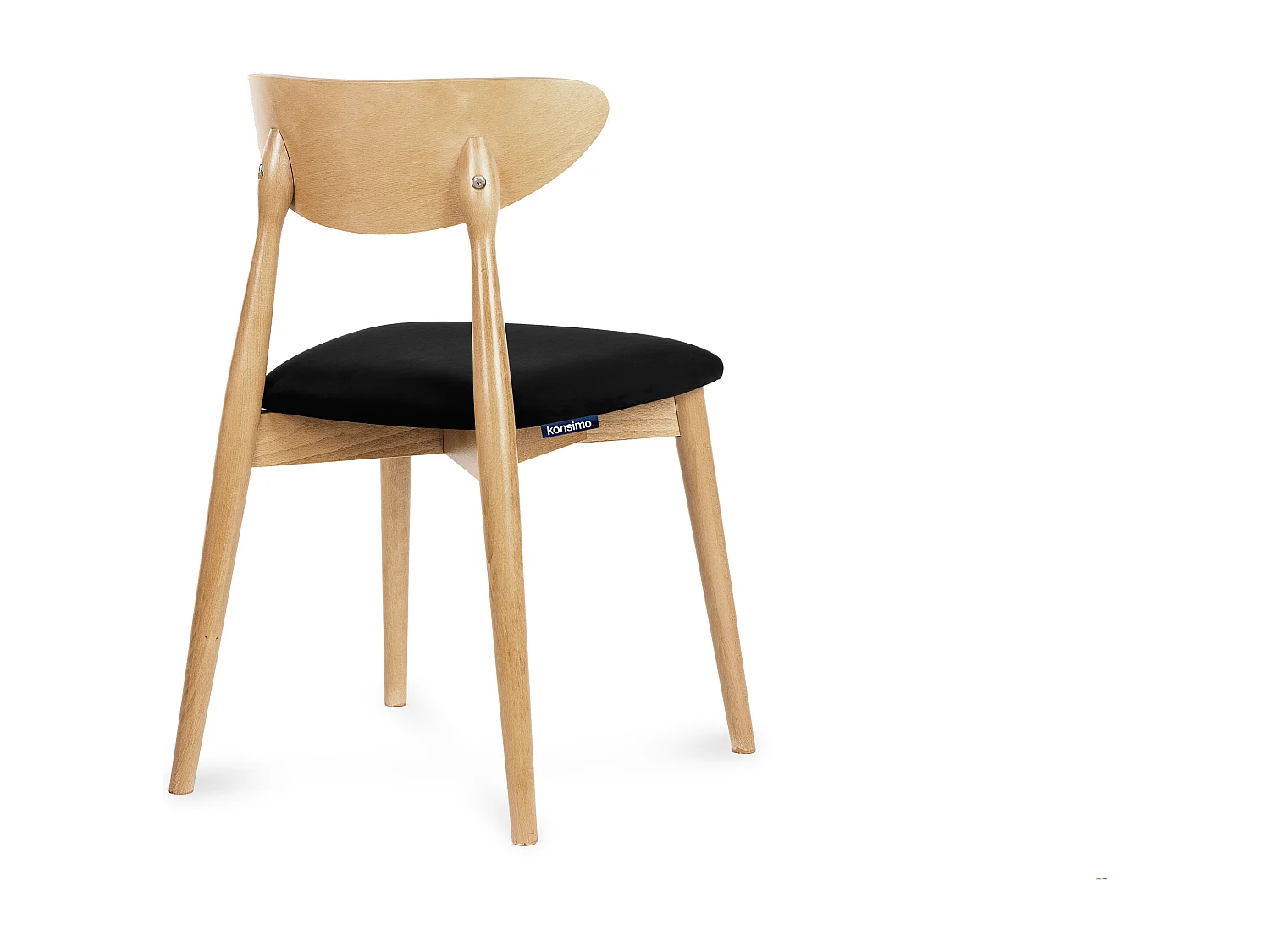 2er Set Esszimmerstühle - Gestell aus Massivholz - schwarz - RABI