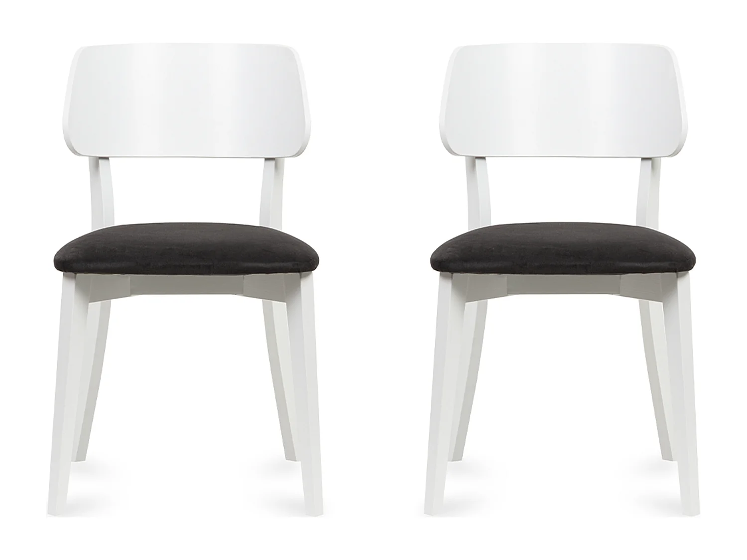 2er Set Esszimmerstühle - Gestell aus Massivholz - Velour-Sitz - grau - VINIS