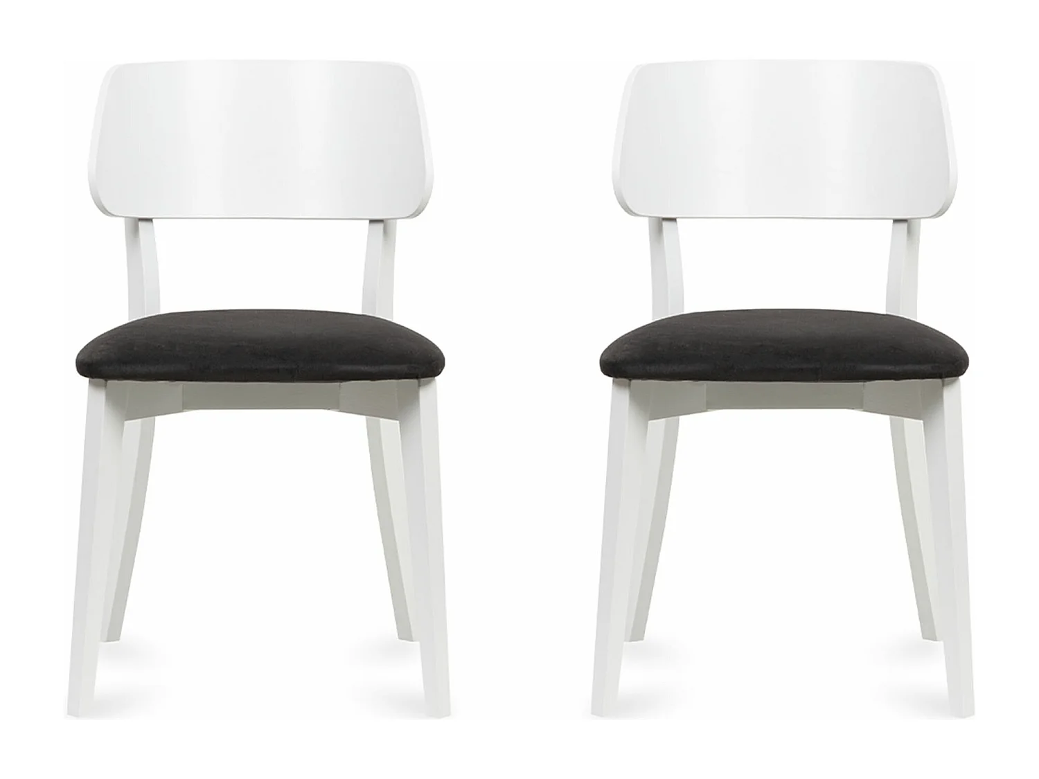 2er Set Esszimmerstühle - Gestell aus Massivholz - Velour-Sitz - grau - VINIS