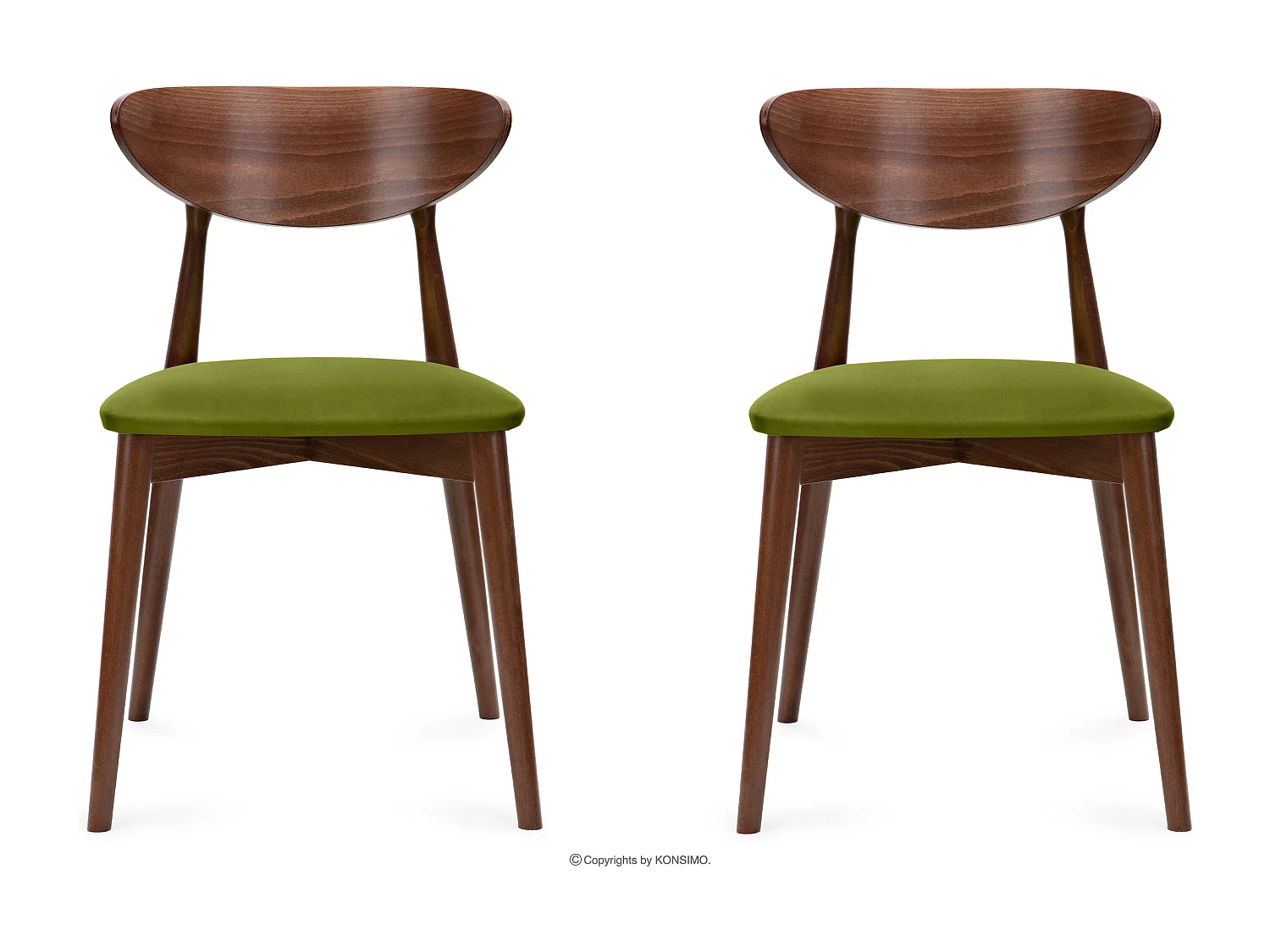 2er Set Esszimmerstühle - Gestell aus Buche Massivholz - grün - RABI