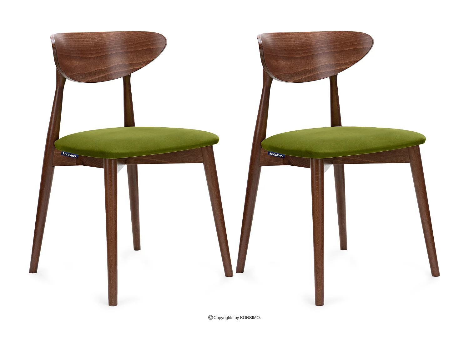 2er Set Esszimmerstühle - Gestell aus Buche Massivholz - grün - RABI