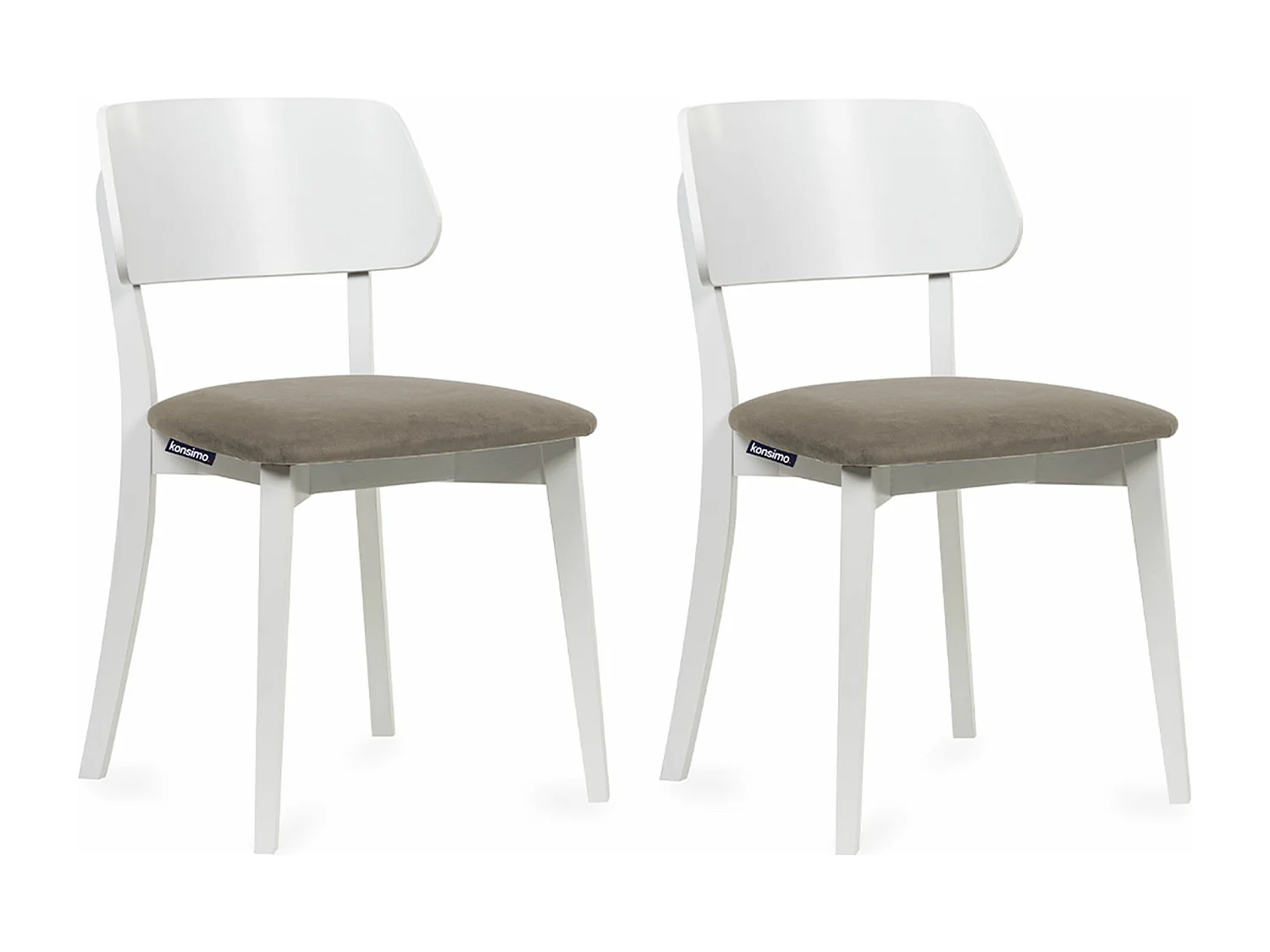 2er Set Esszimmerstühle - Gestell aus Massivholz - Velour-Sitz - beige - VINIS