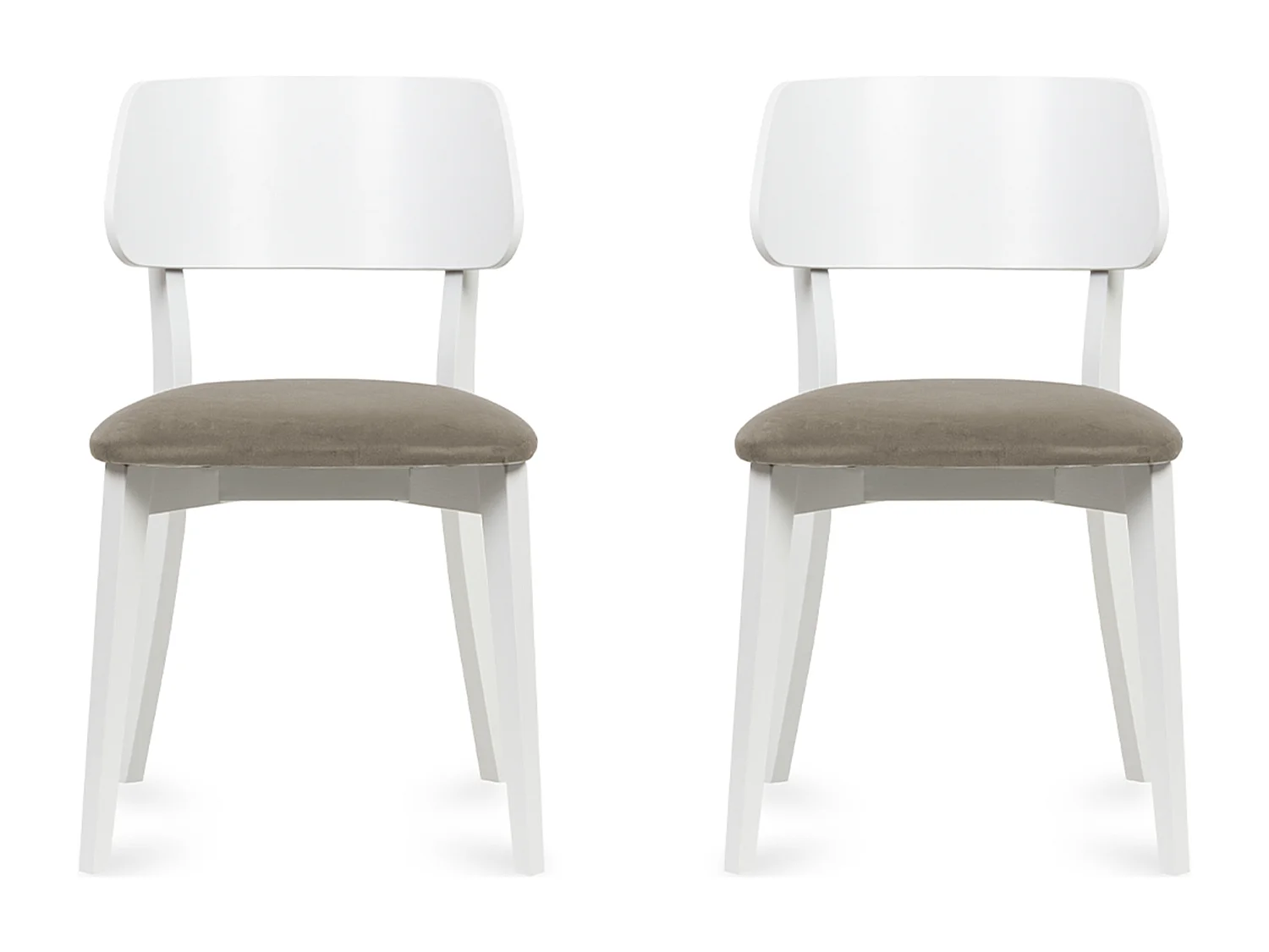 2er Set Esszimmerstühle - Gestell aus Massivholz - Velour-Sitz - beige - VINIS