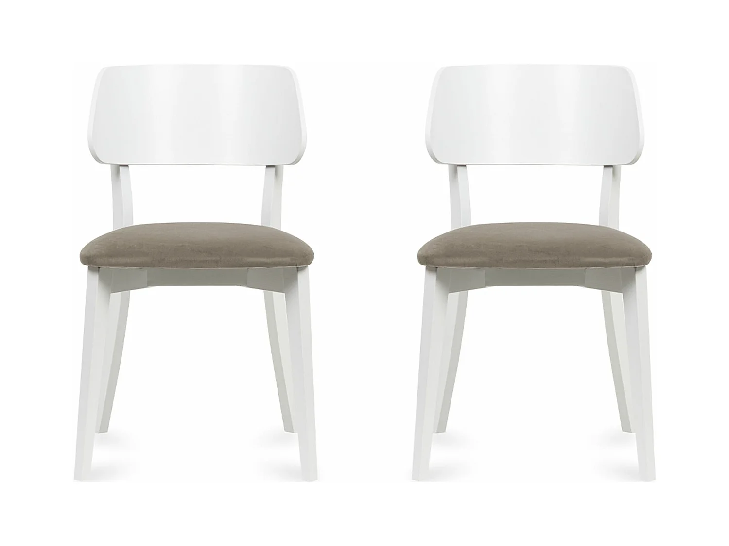 2er Set Esszimmerstühle - Gestell aus Massivholz - Velour-Sitz - beige - VINIS