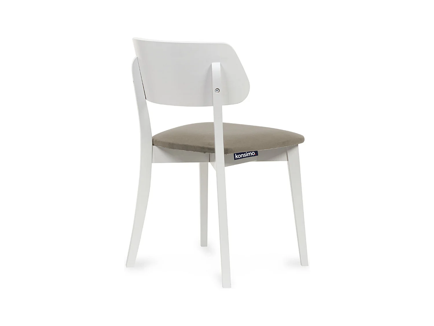 2er Set Esszimmerstühle - Gestell aus Massivholz - Velour-Sitz - beige - VINIS