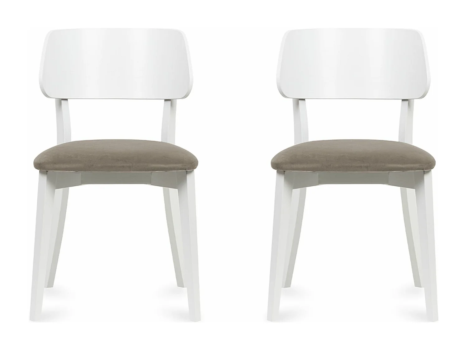 2er Set Esszimmerstühle - Gestell aus Massivholz - Velour-Sitz - beige - VINIS