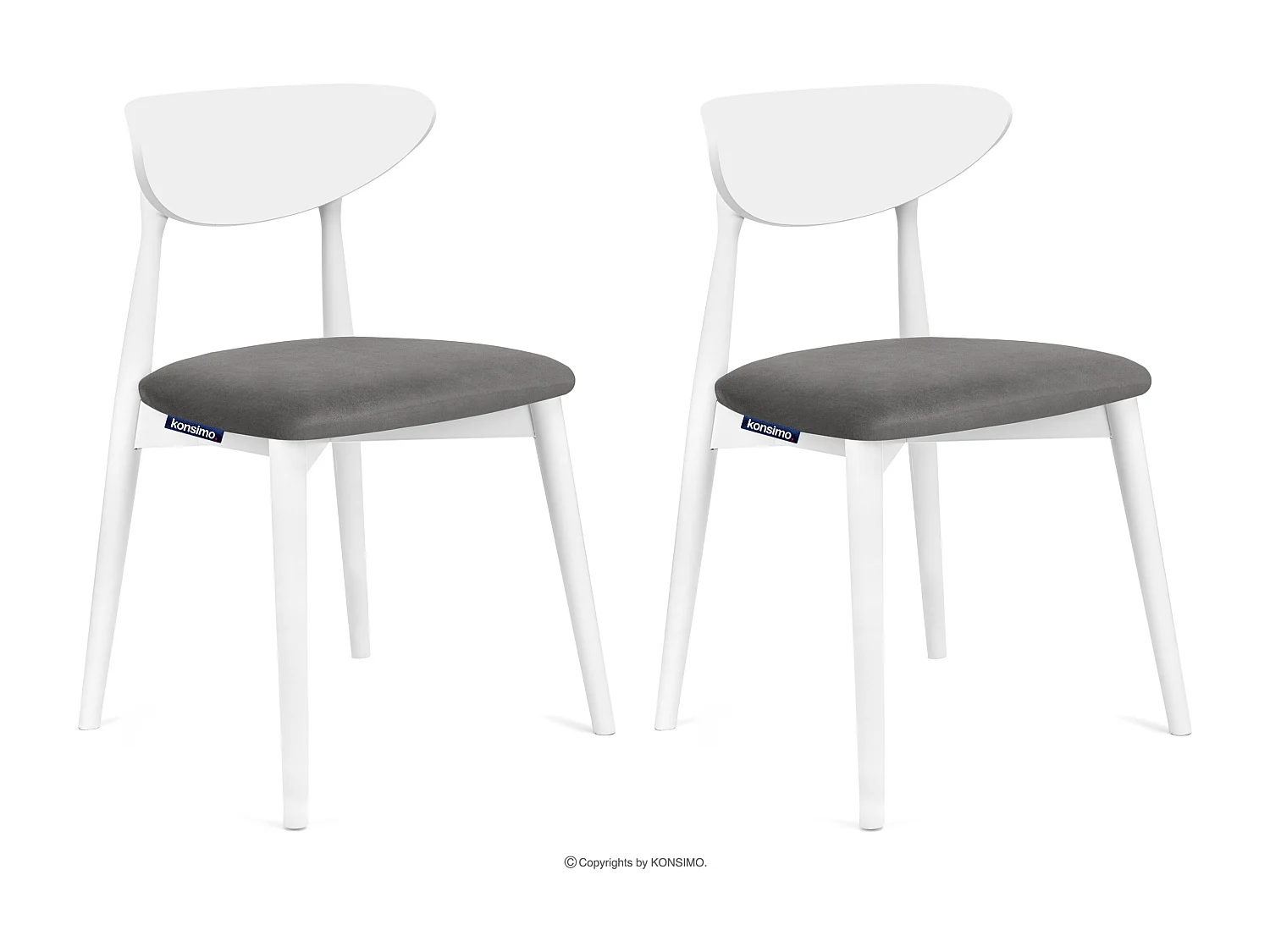 2er Set Esszimmerstühle - Gestell aus Massivholz - Veloursitz - grau - RABI