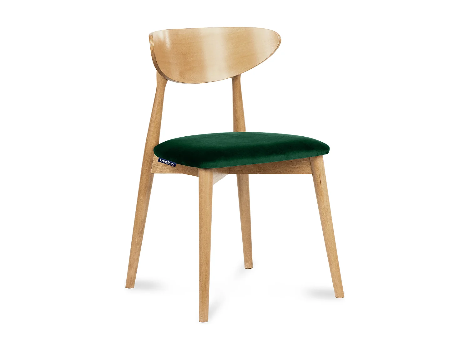 2er Set Esszimmerstühle - Gestell aus Massivholz - dunkelgrün - RABI