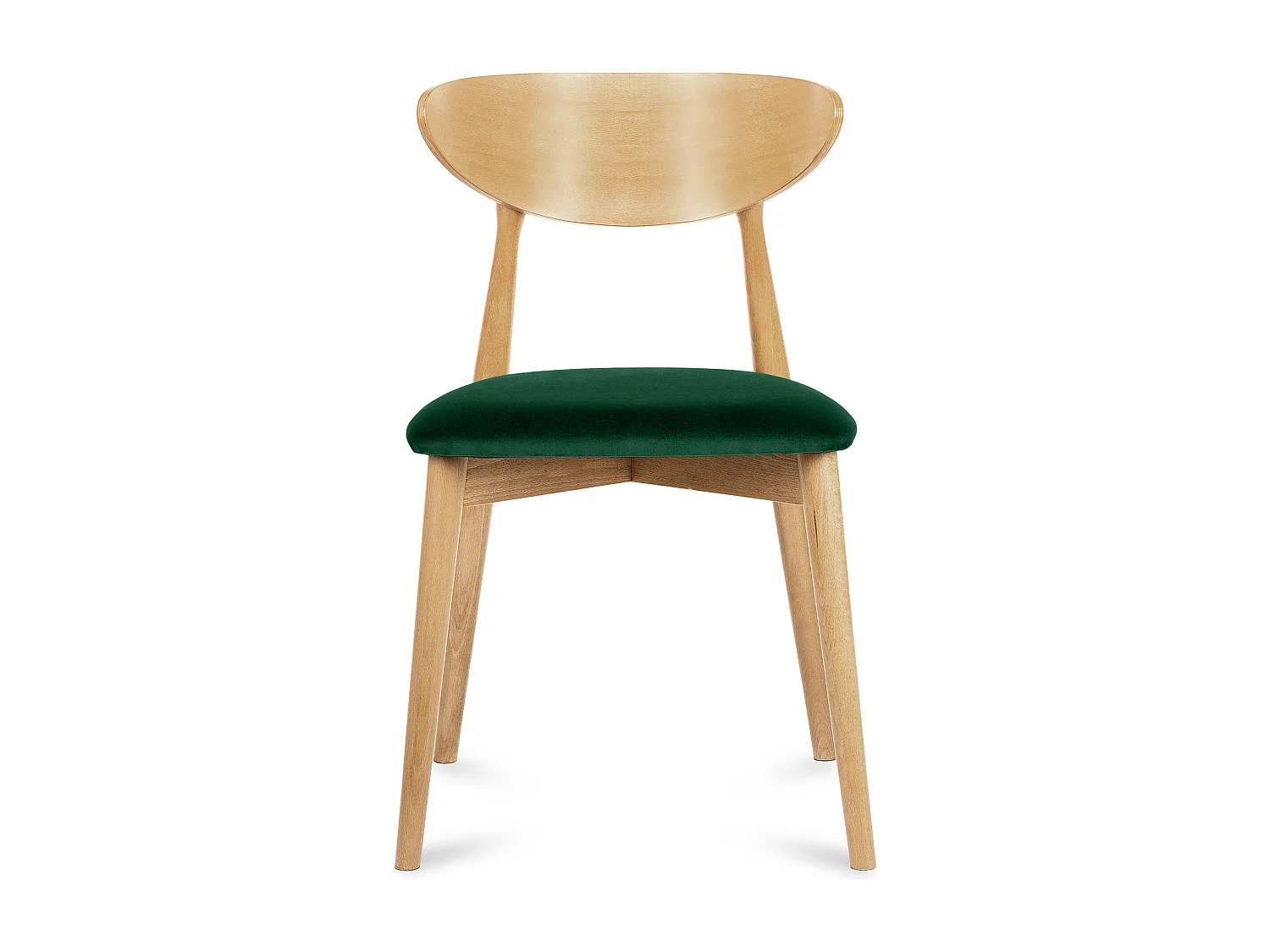 2er Set Esszimmerstühle - Gestell aus Massivholz - dunkelgrün - RABI