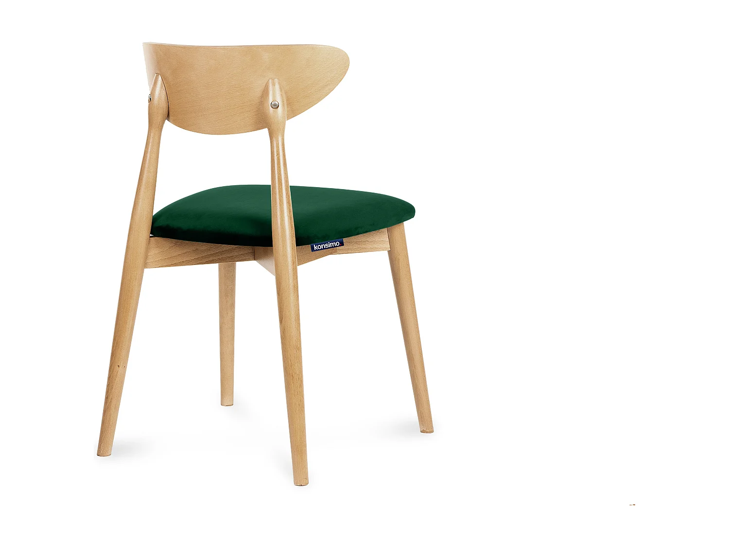 2er Set Esszimmerstühle - Gestell aus Massivholz - dunkelgrün - RABI