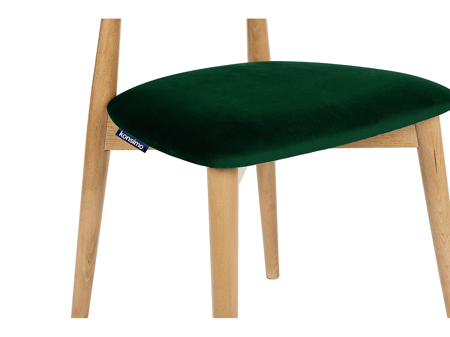 2er Set Esszimmerstühle - Gestell aus Massivholz - dunkelgrün - RABI