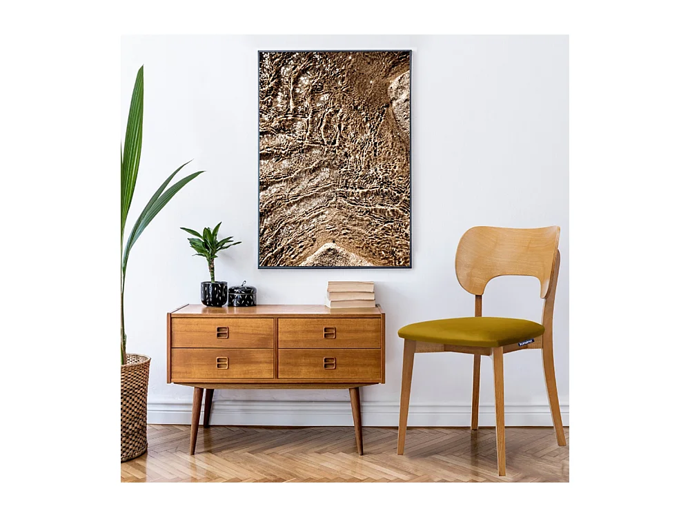 Esszimmerstühl 2 St - Velours-Sitz - Gestell aus Massivholz - gelb - LYCO