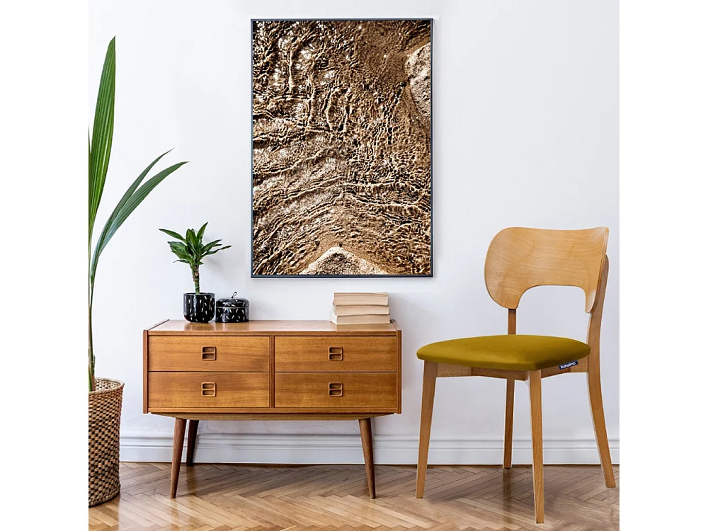 Esszimmerstühl 2 St - Velours-Sitz - Gestell aus Massivholz - gelb - LYCO