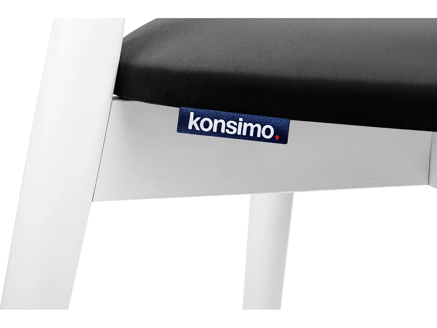 2er Set Esszimmerstühle - Gestell aus Massivholz - Veloursitz - Schwarz - RABI