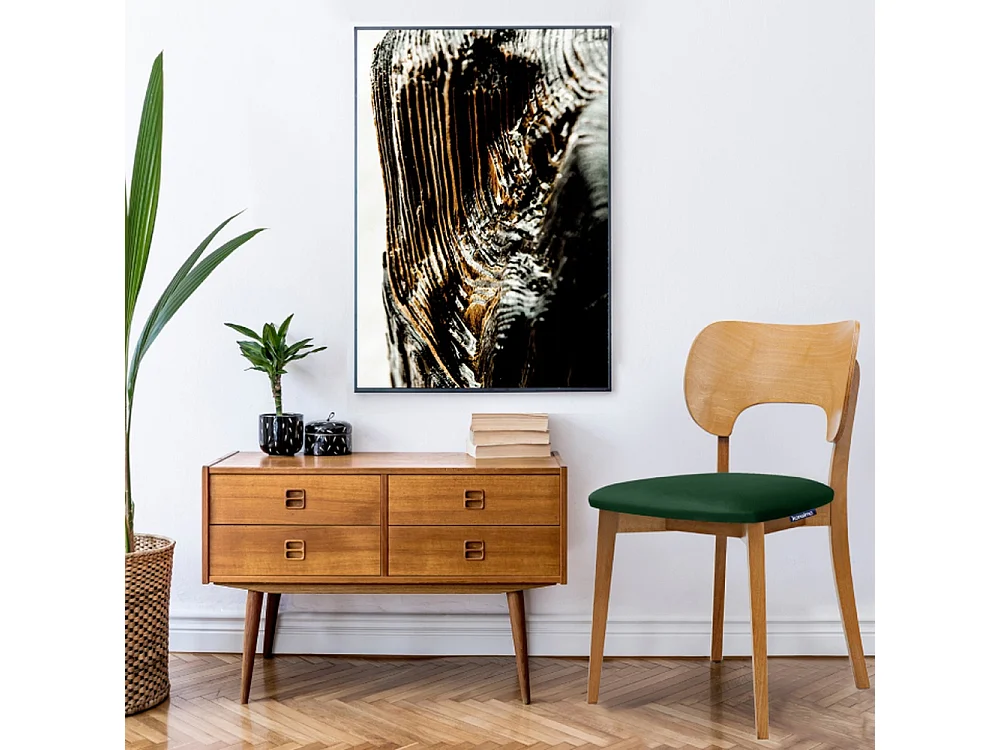 Esszimmerstühl 2 St - Velours-Sitz - Gestell aus Massivholz - dunkelgrün - LYCO