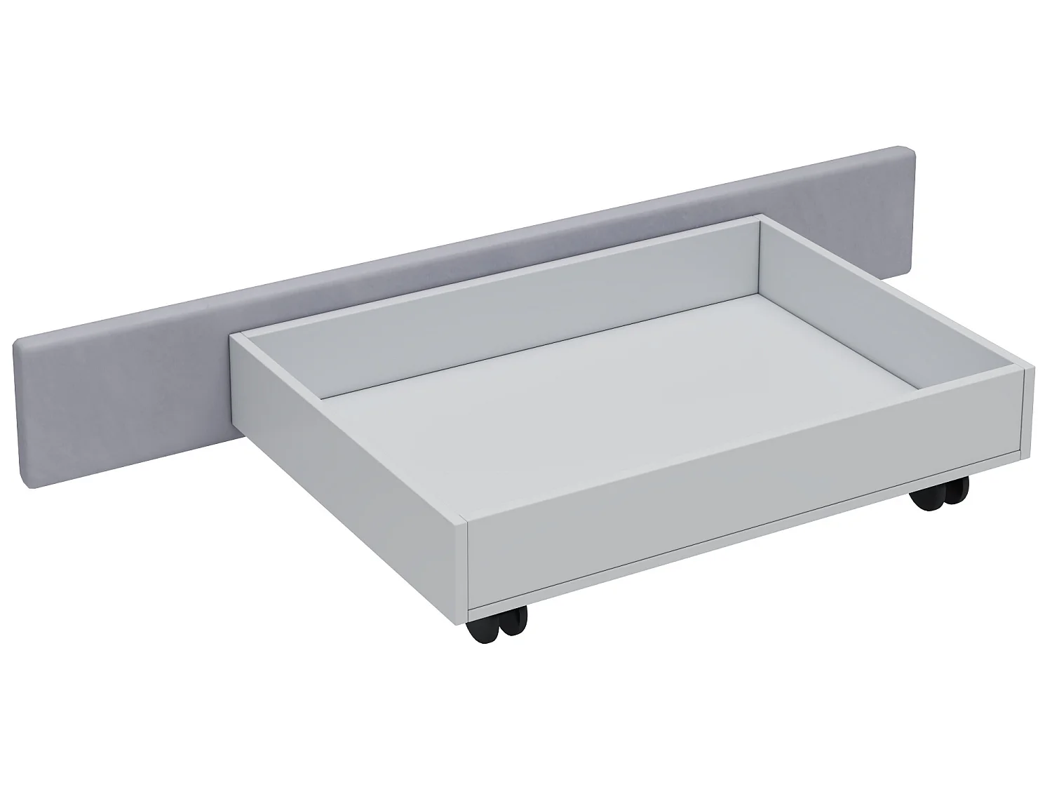 Bed met hoofdeinde - 180 x 200 cm - 4 lades - fluwelen stof - LED verlichting - lattenbodem - grijs