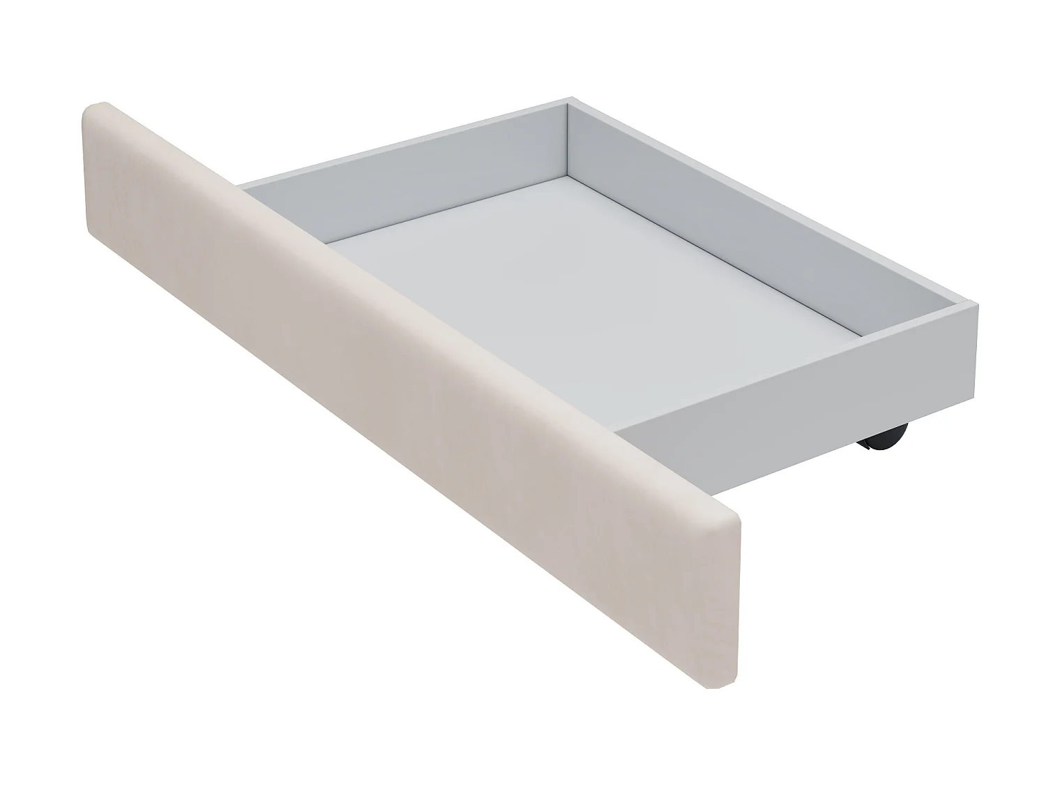 Lit avec tête de lit et 4 tiroirs - 180 x 200 cm - velours - style élégant - coloris beige