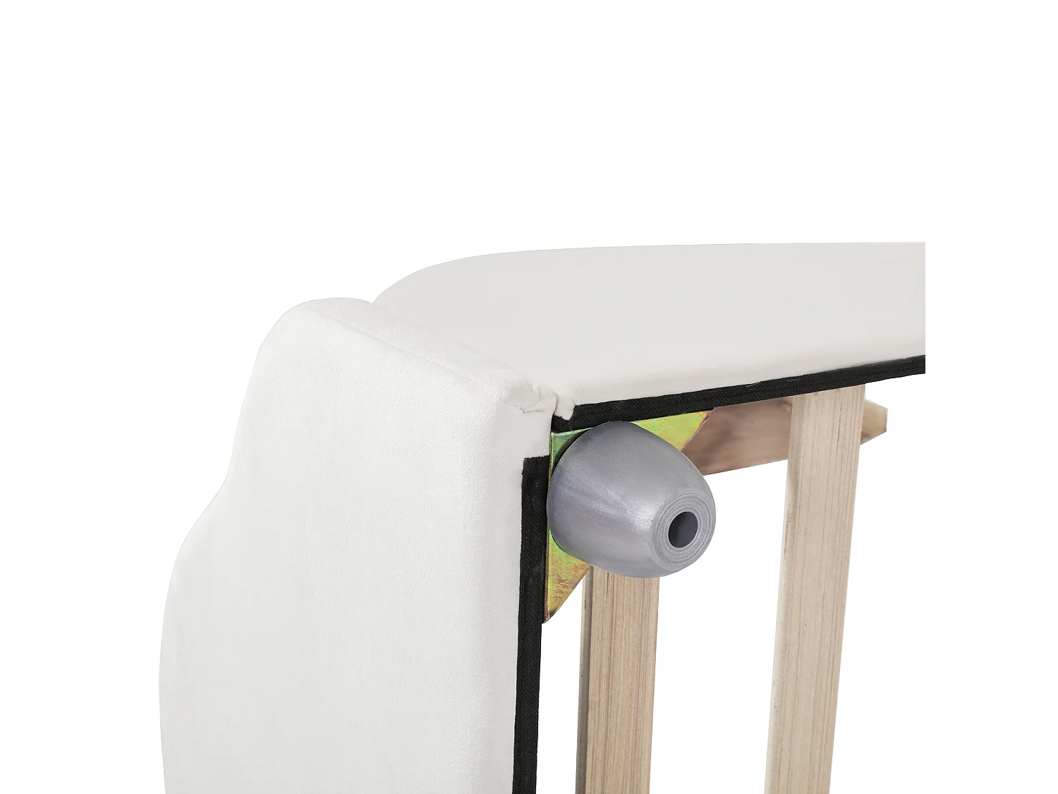 Cama con cabecero en forma de nube 90 x 200 cm - terciopelo - para niños - color beige